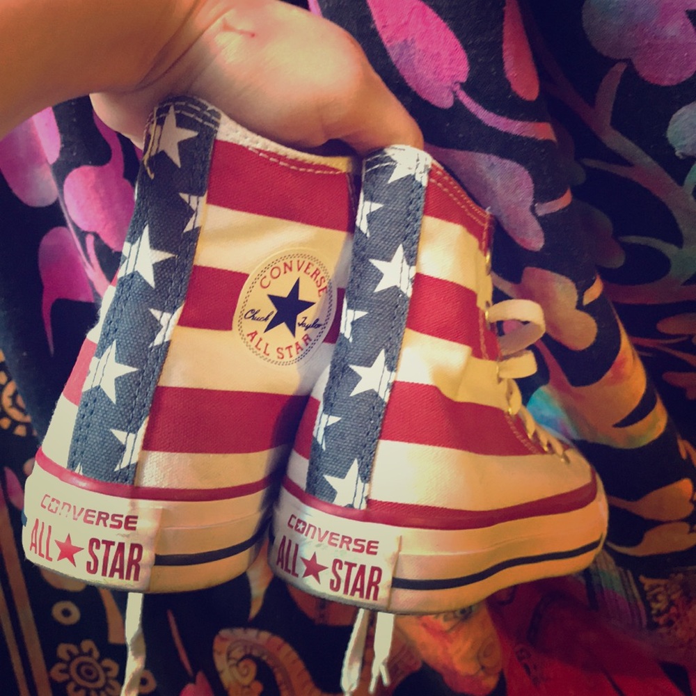 American Flag High Top Converse Chuck Taylors